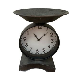 Vintage Black Metal Wall Clock with White Face